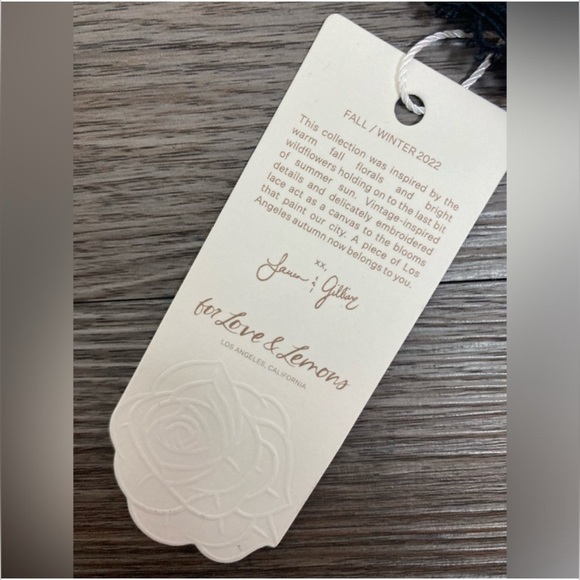 FOR LOVE & LEMONS Zinnia Panty Thong Embroidered Floral bow SMALL - Picture 4 of 7